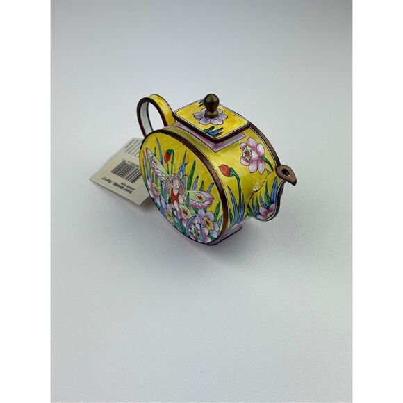 NOS Kelvin Chen Miniature Enamel Copper Decorative Teapot Garden Fairy - Picture 4 of 8